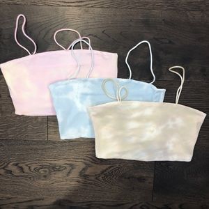 Tie dyed crop top bundle. Never worn.